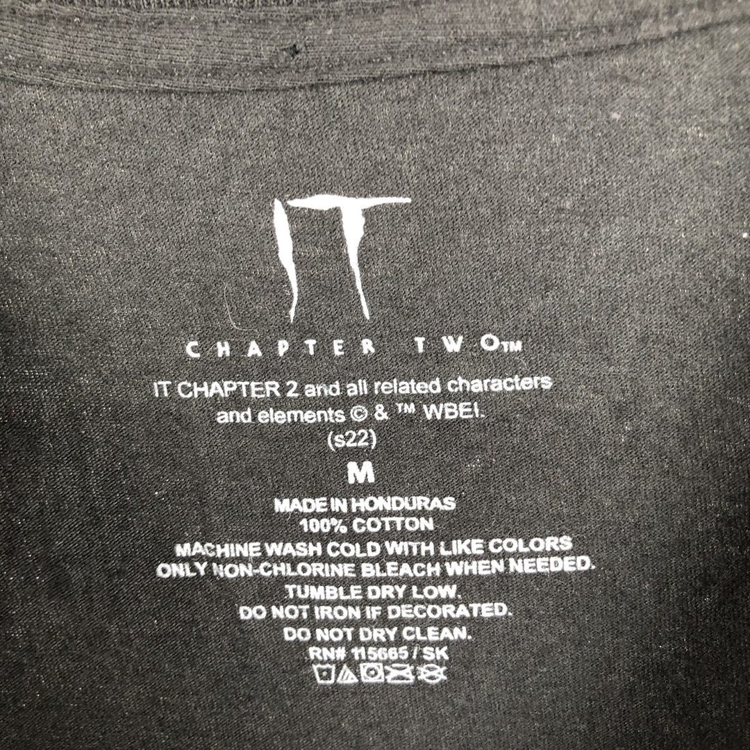 IT Movie T-shirt Men's M size cotton black type Vintage Second Hand