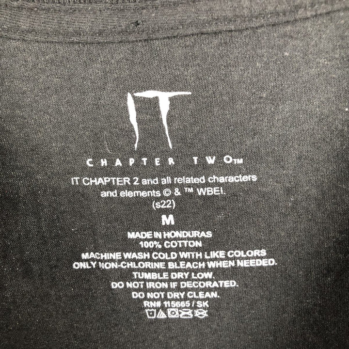 IT Movie T-shirt Men's M size cotton black type Vintage Second Hand
