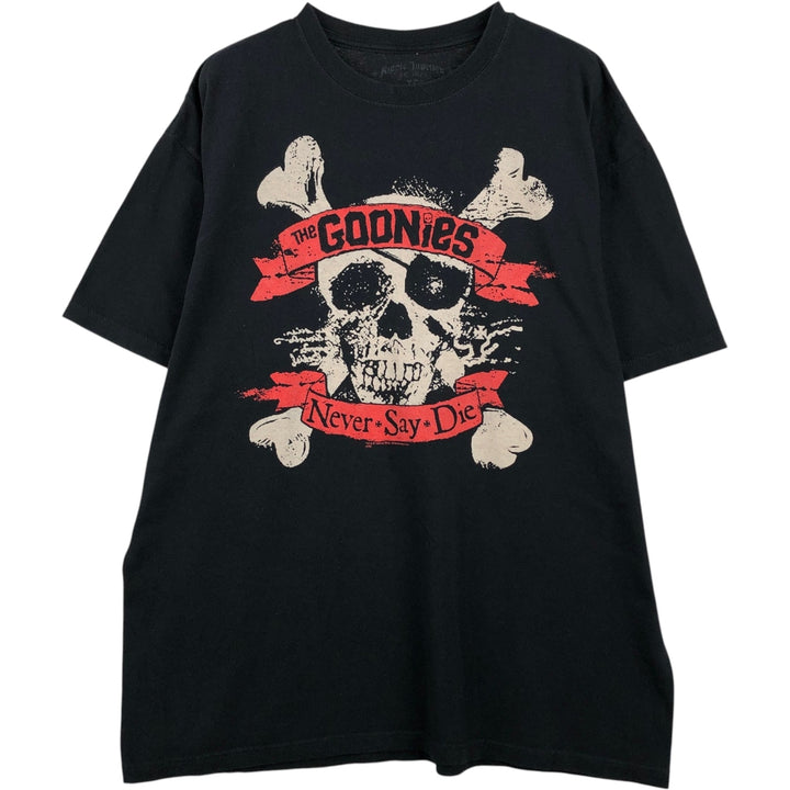 THE GOONIES (The Goonies) Skull Pattern Movie T-Shirt - Men's XL (approx.) cotton black type Vintage Second Hand