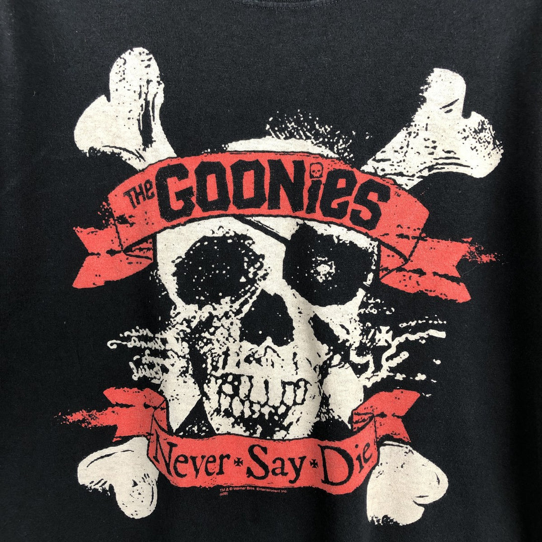 THE GOONIES (The Goonies) Skull Pattern Movie T-Shirt - Men's XL (approx.) cotton black type Vintage Second Hand