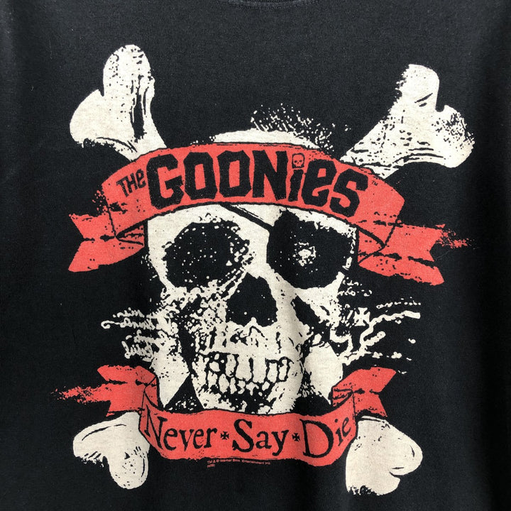 THE GOONIES (The Goonies) Skull Pattern Movie T-Shirt - Men's XL (approx.) cotton black type Vintage Second Hand