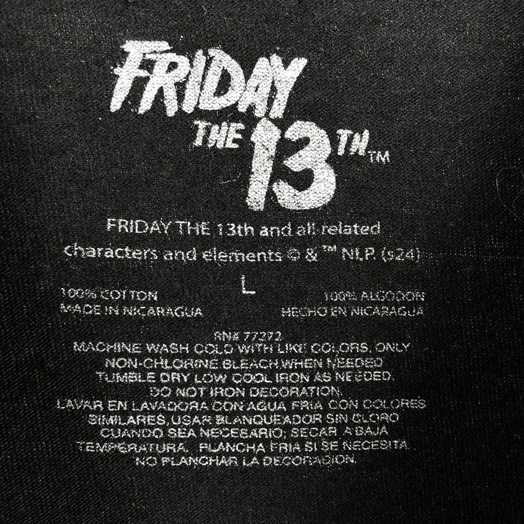 FRIDAY THE 13TH Movie T-shirt (Men's size L) cotton black type Vintage Second Hand