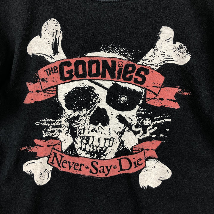 THE GOONIES (The Goonies) Skull Pattern Movie T-Shirt (Men's Size L) unclear black type Vintage Second Hand