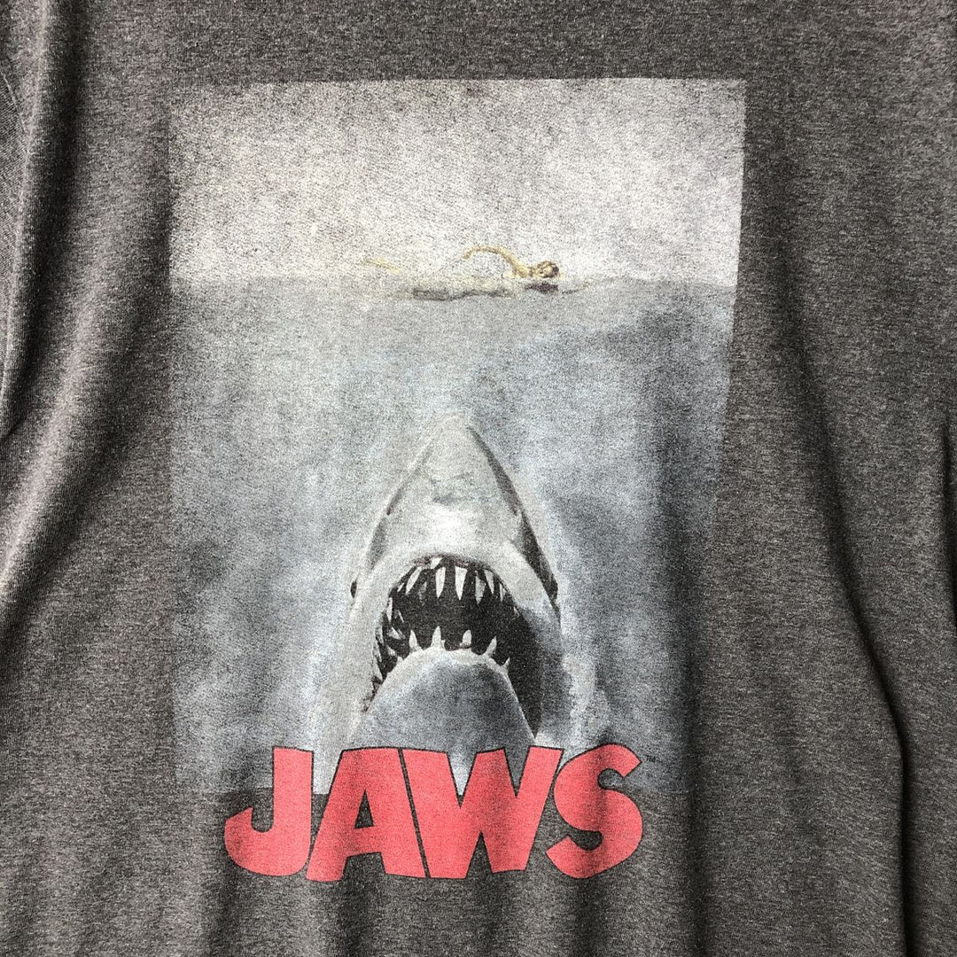 JAWS Jaws Movie T-shirt Men's L size cotton gray type Vintage Second Hand