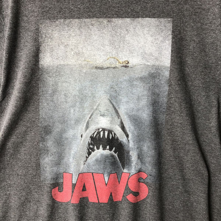 JAWS Jaws Movie T-shirt Men's L size cotton gray type Vintage Second Hand