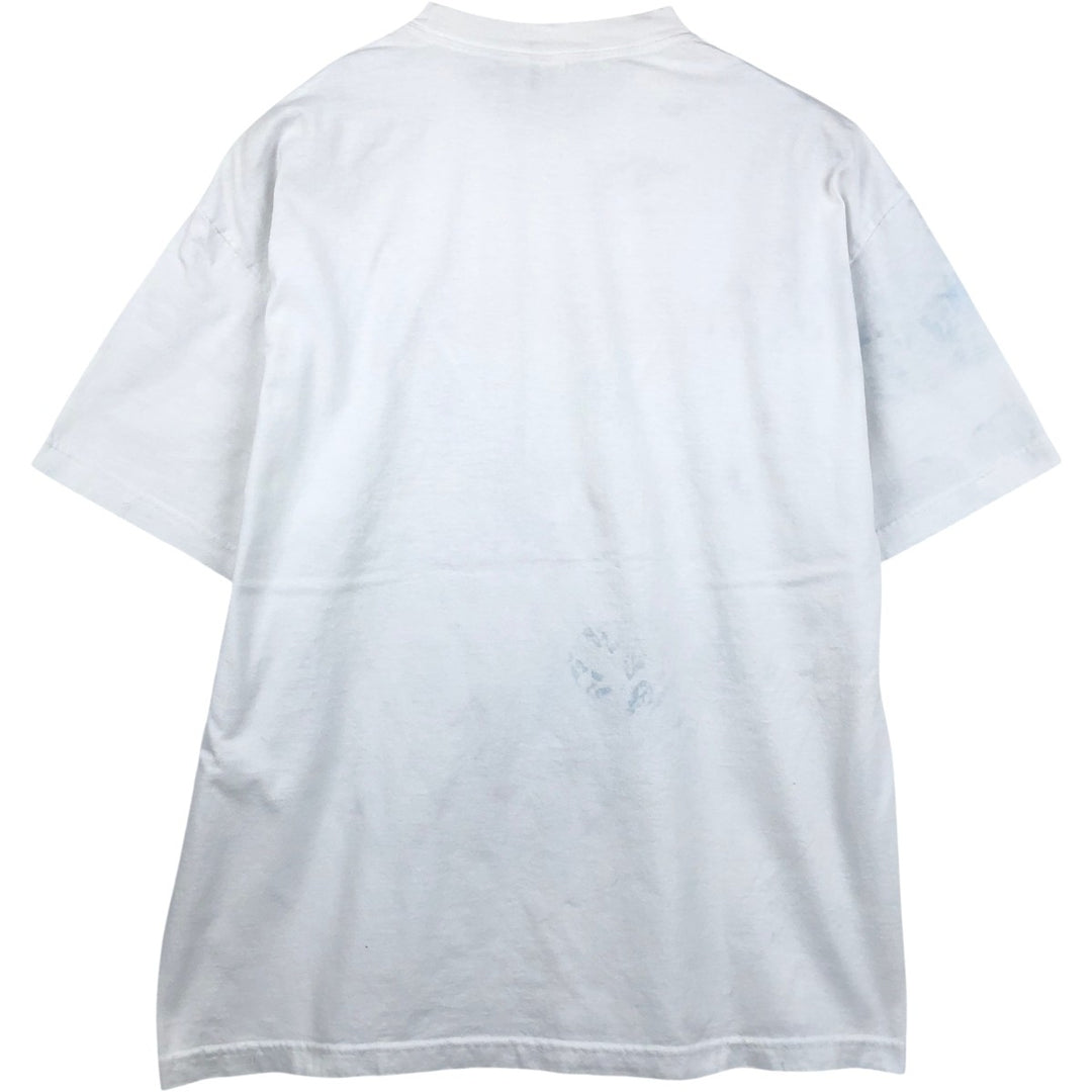 ALSTYLE Message Print T-Shirt Men's XL cotton white type Vintage Second Hand
