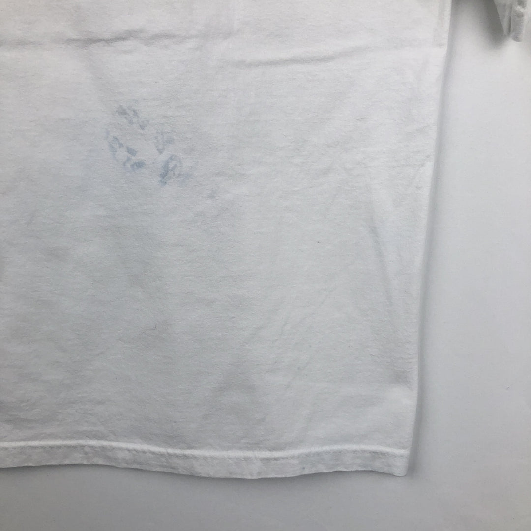ALSTYLE Message Print T-Shirt Men's XL cotton white type Vintage Second Hand