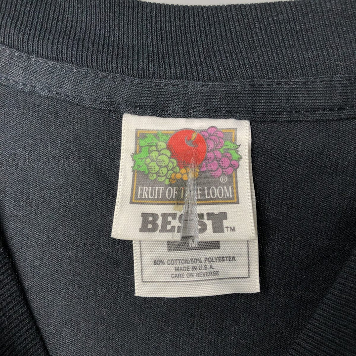 90'S Fruit of the Loom Message Print T-Shirt Made in USA Men's Medium Vintage cotton black type Vintage Second Hand