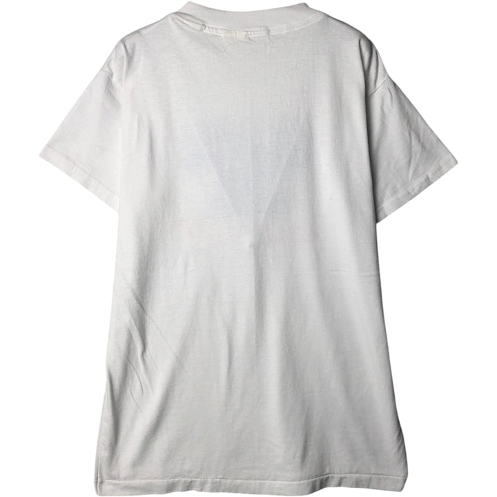 90'S NATIONAL MILLS Message Print T-Shirt, Made in USA, Men's XL (approx.), Vintage polyester white type Vintage Second Hand