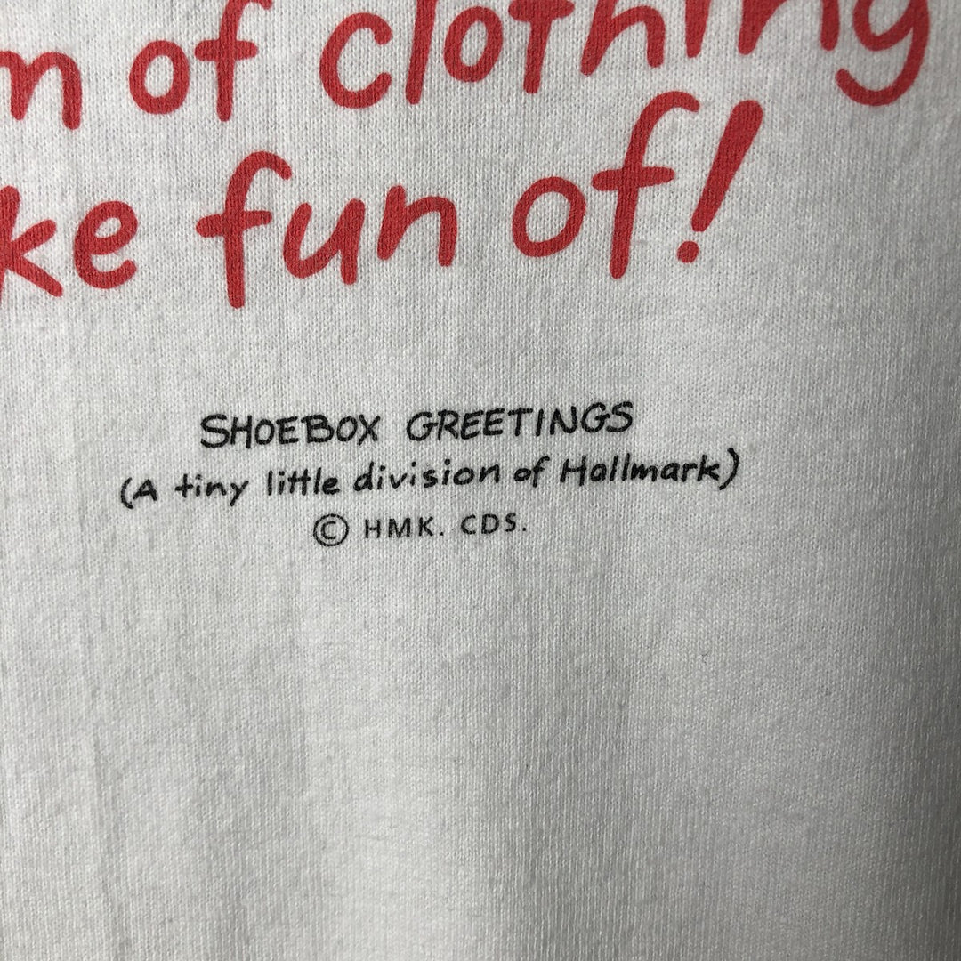 90'S NATIONAL MILLS Message Print T-Shirt, Made in USA, Men's XL (approx.), Vintage polyester white type Vintage Second Hand