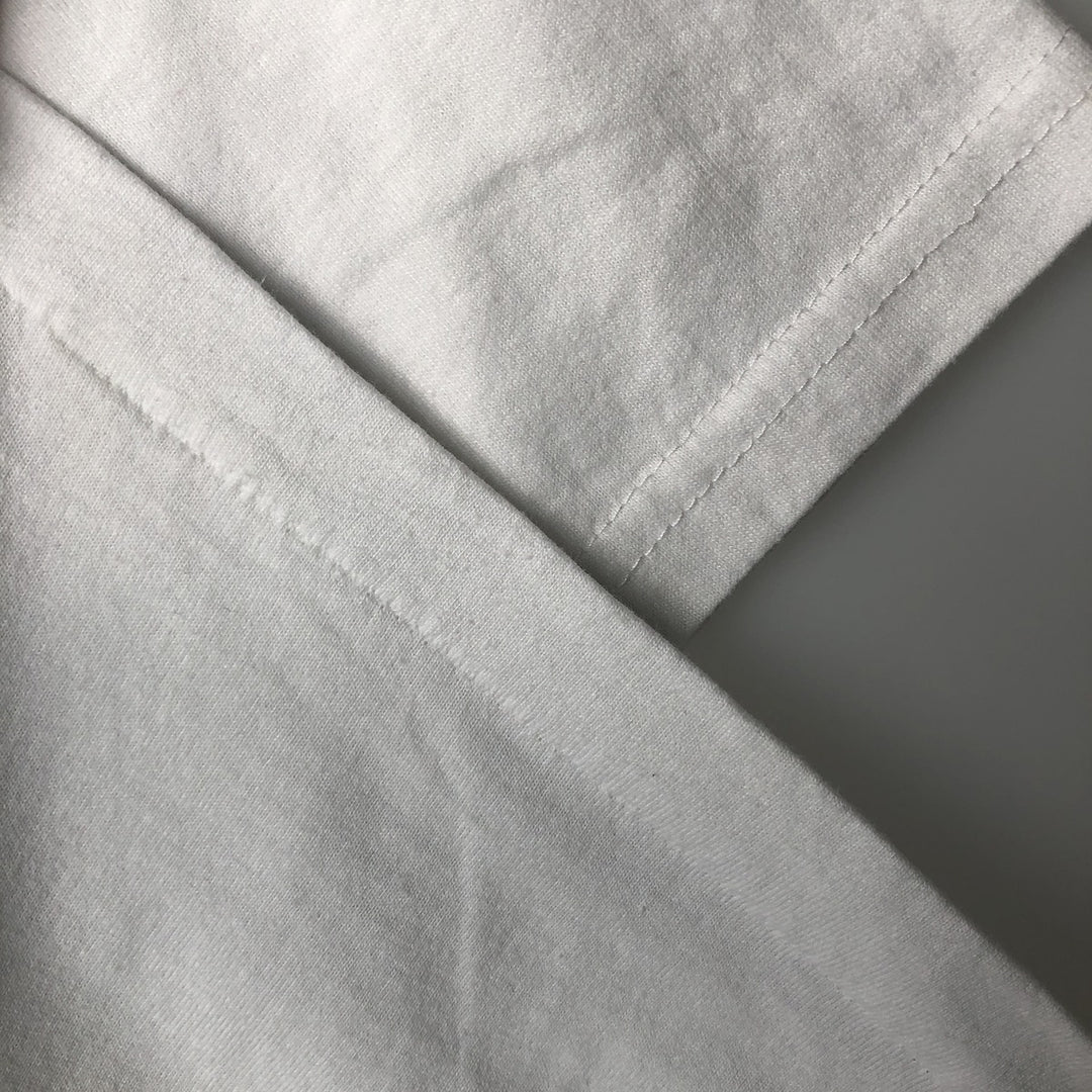 90'S NATIONAL MILLS Message Print T-Shirt, Made in USA, Men's XL (approx.), Vintage polyester white type Vintage Second Hand
