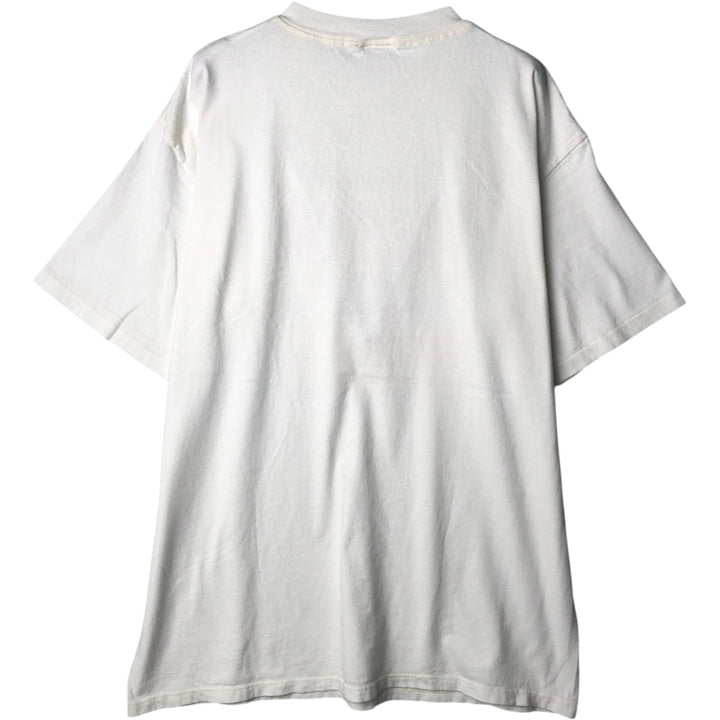 90'S HLMILLER Message Print T-Shirt, Made in USA, Men's XL equivalent, Vintage cotton white type Vintage Second Hand