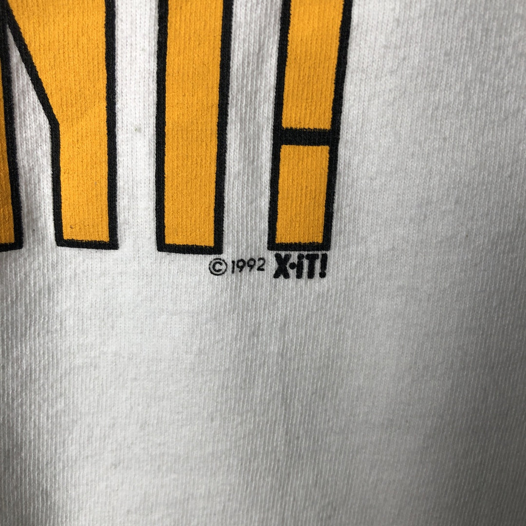 90'S HLMILLER Message Print T-Shirt, Made in USA, Men's XL equivalent, Vintage cotton white type Vintage Second Hand