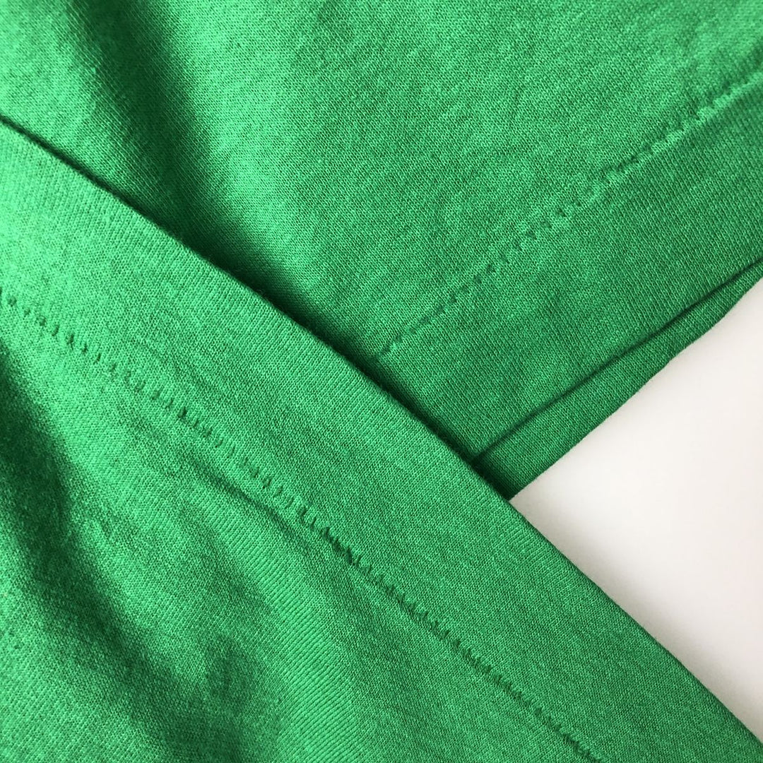 80'S SCREEN STARS Message Print T-Shirt Made in USA Men's L Size Vintage cotton green type Vintage Second Hand