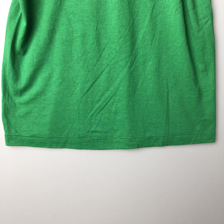 80'S SCREEN STARS Message Print T-Shirt Made in USA Men's L Size Vintage cotton green type Vintage Second Hand