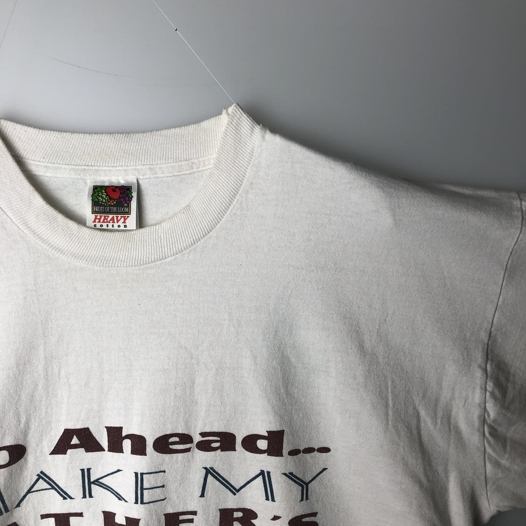 2000'S Fruit of the Loom Message Print T-Shirt, Men's XL cotton white type Vintage Second Hand