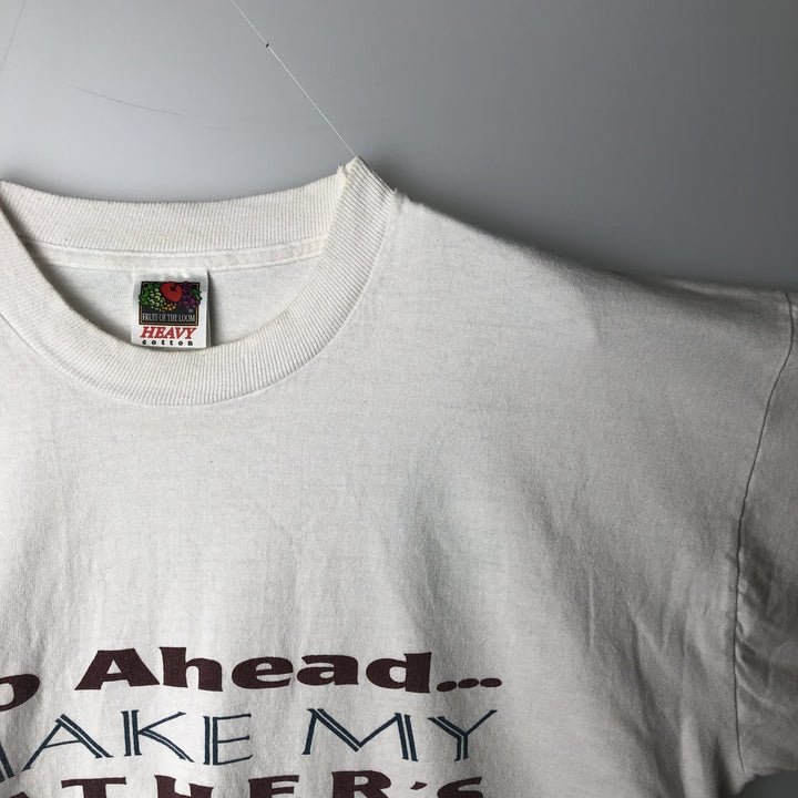 2000'S Fruit of the Loom Message Print T-Shirt, Men's XL cotton white type Vintage Second Hand