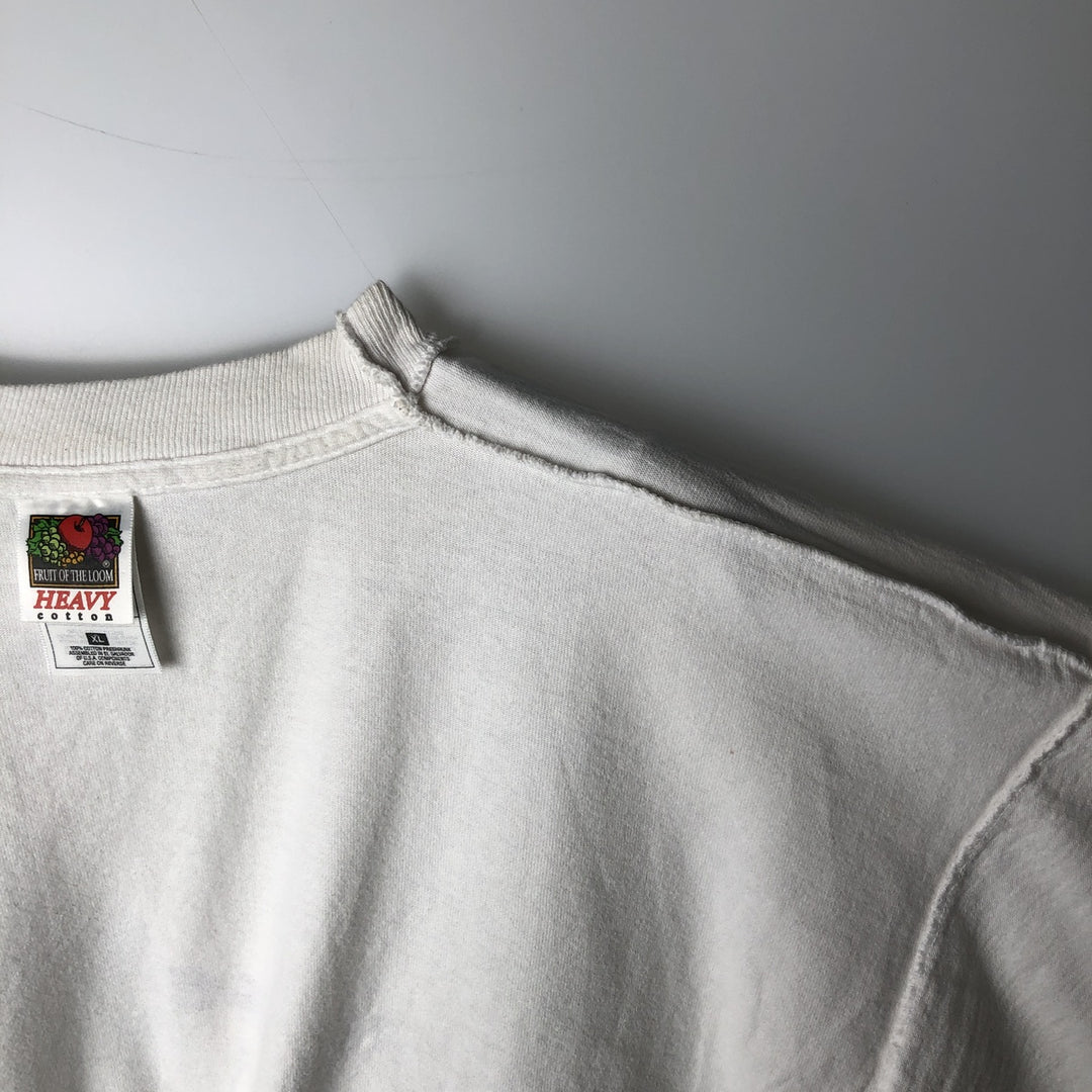 2000'S Fruit of the Loom Message Print T-Shirt, Men's XL cotton white type Vintage Second Hand