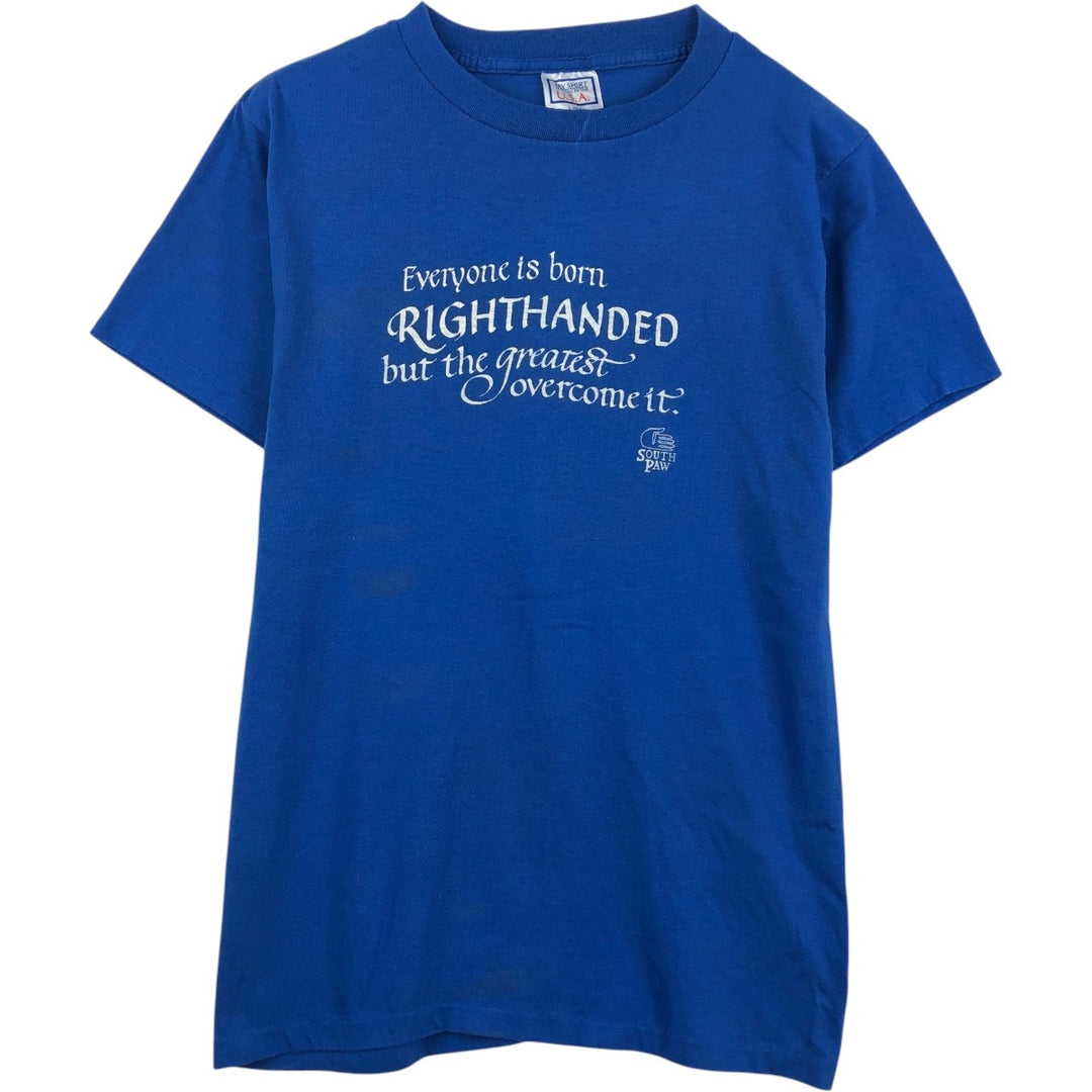 90'S MY SHIRT Message Print T-Shirt, Made in USA, Men's Size L (Equivalent), Vintage cotton blue type Vintage Second Hand