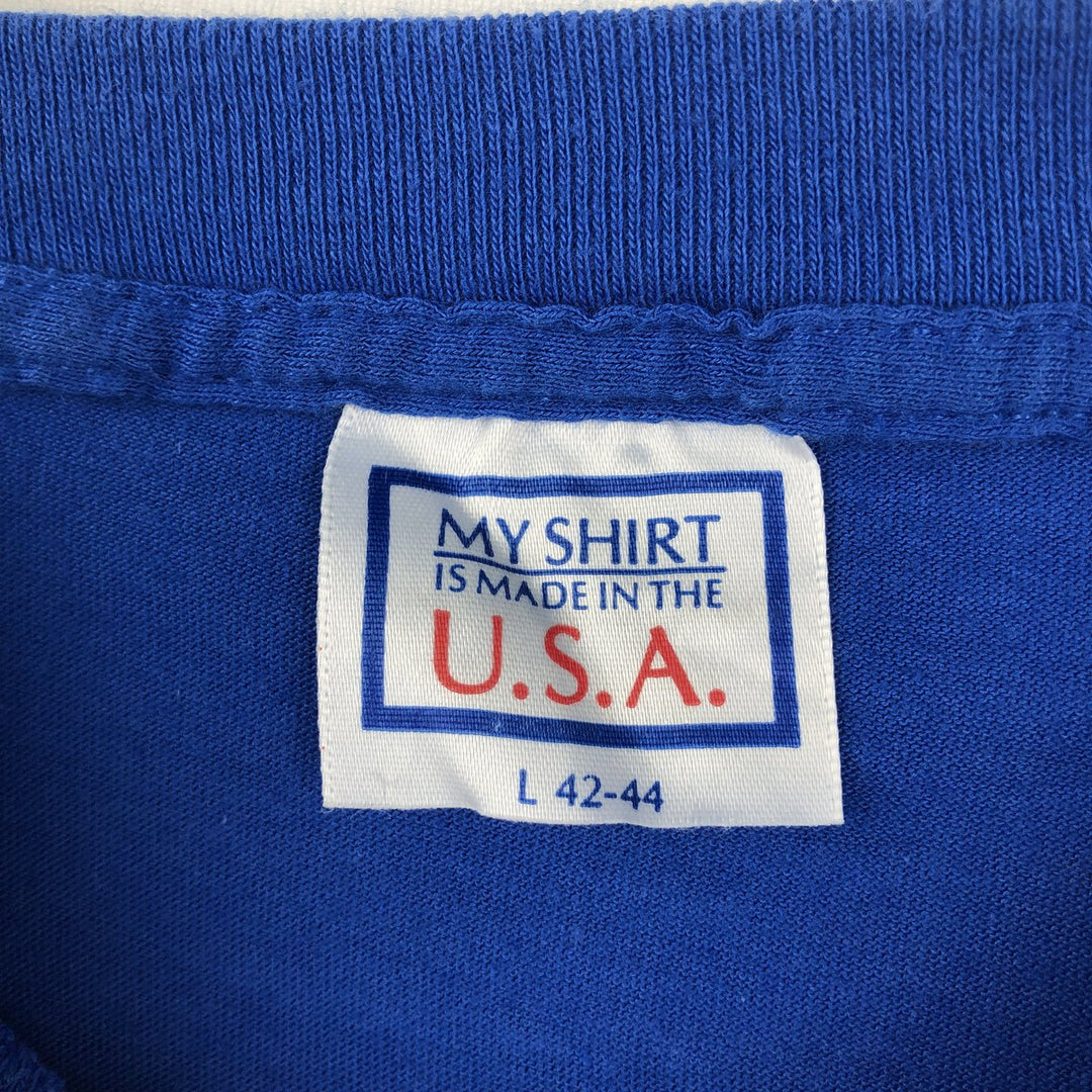 90'S MY SHIRT Message Print T-Shirt, Made in USA, Men's Size L (Equivalent), Vintage cotton blue type Vintage Second Hand