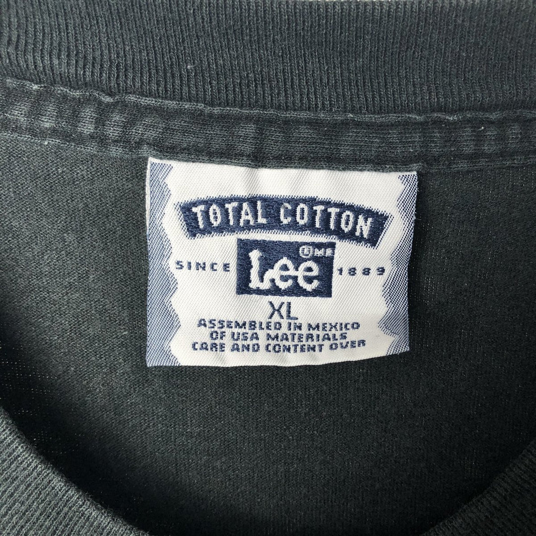 90'S Lee message print t-shirt, men's size XL equivalent, vintage. cotton black type Vintage Second Hand