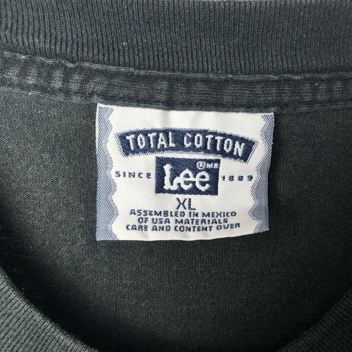 90'S Lee message print t-shirt, men's size XL equivalent, vintage. cotton black type Vintage Second Hand