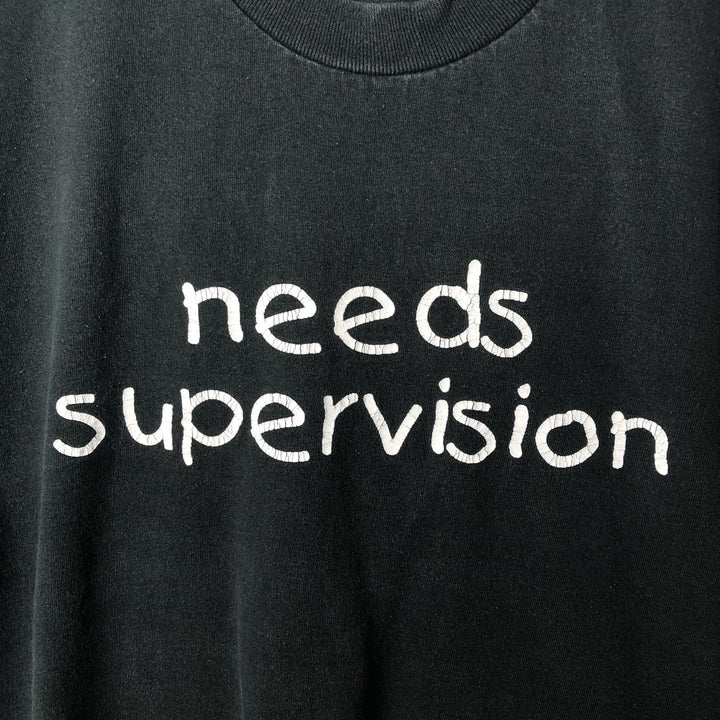 90'S Lee message print t-shirt, men's size XL equivalent, vintage. cotton black type Vintage Second Hand