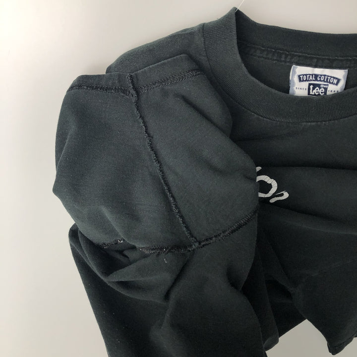 90'S Lee message print t-shirt, men's size XL equivalent, vintage. cotton black type Vintage Second Hand