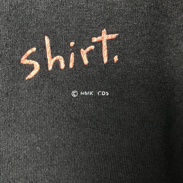 Message print t-shirt, made in USA, men's size XL (equivalent), vintage. polyester black type Vintage Second Hand
