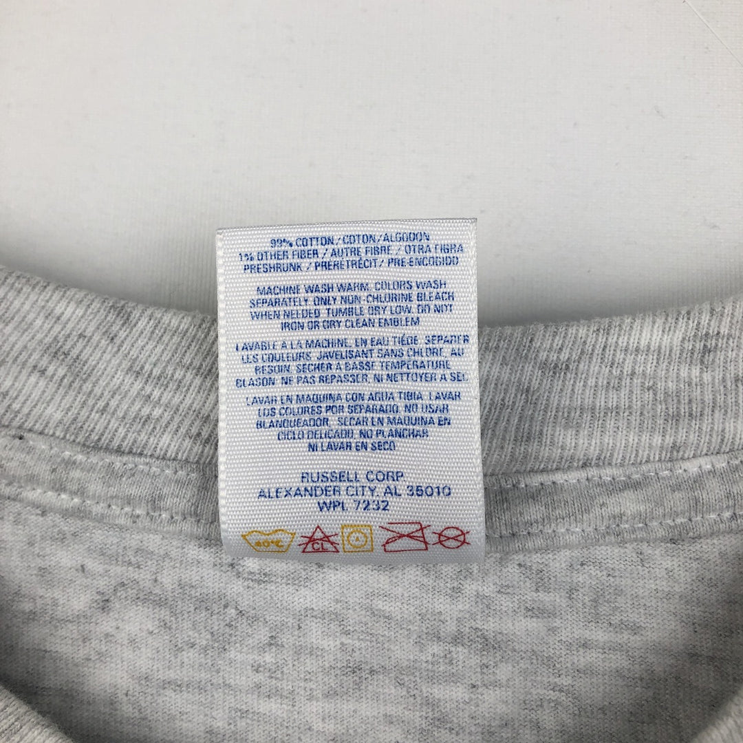 90'S Jerzees message print t-shirt, men's size L (approx.), vintage. cotton gray type Vintage Second Hand