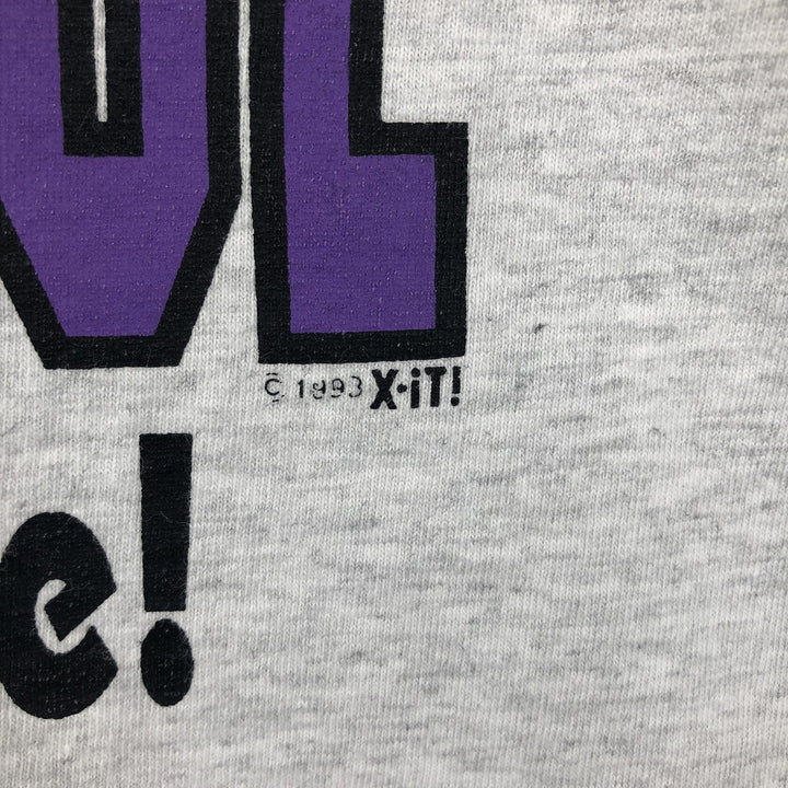90'S Jerzees message print t-shirt, men's size L (approx.), vintage. cotton gray type Vintage Second Hand