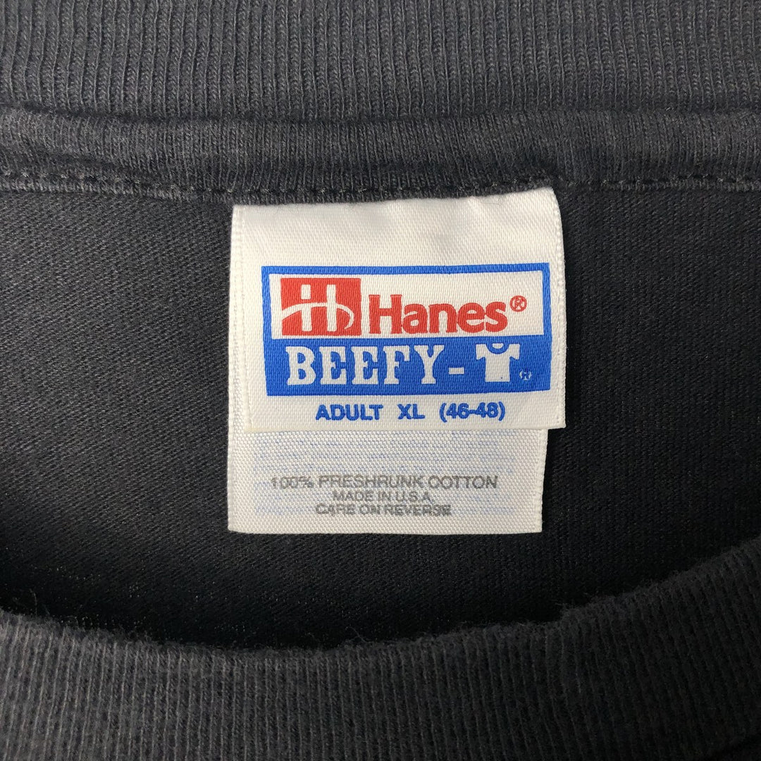 90'S Hanes Message Print T-Shirt, Made in USA, Men's XL (approx.), Vintage cotton black type Vintage Second Hand