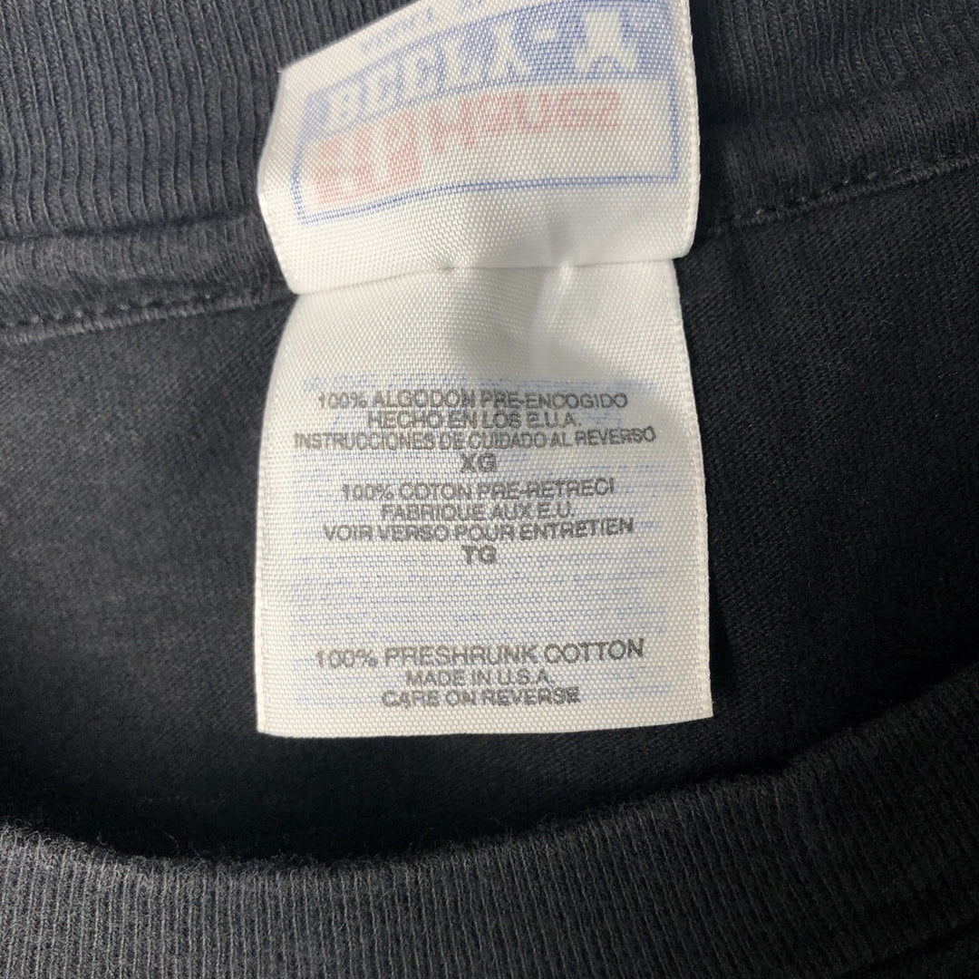 90'S Hanes Message Print T-Shirt, Made in USA, Men's XL (approx.), Vintage cotton black type Vintage Second Hand