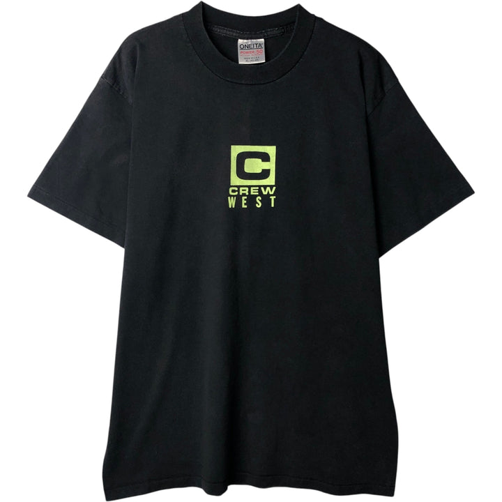 90'S ONEITA Message Print T-Shirt, Made in USA, Size XL (Equivalent to Men's XL), Vintage cotton black type Vintage Second Hand