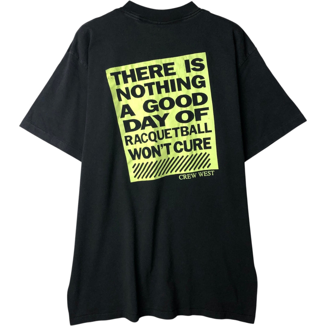 90'S ONEITA Message Print T-Shirt, Made in USA, Size XL (Equivalent to Men's XL), Vintage cotton black type Vintage Second Hand