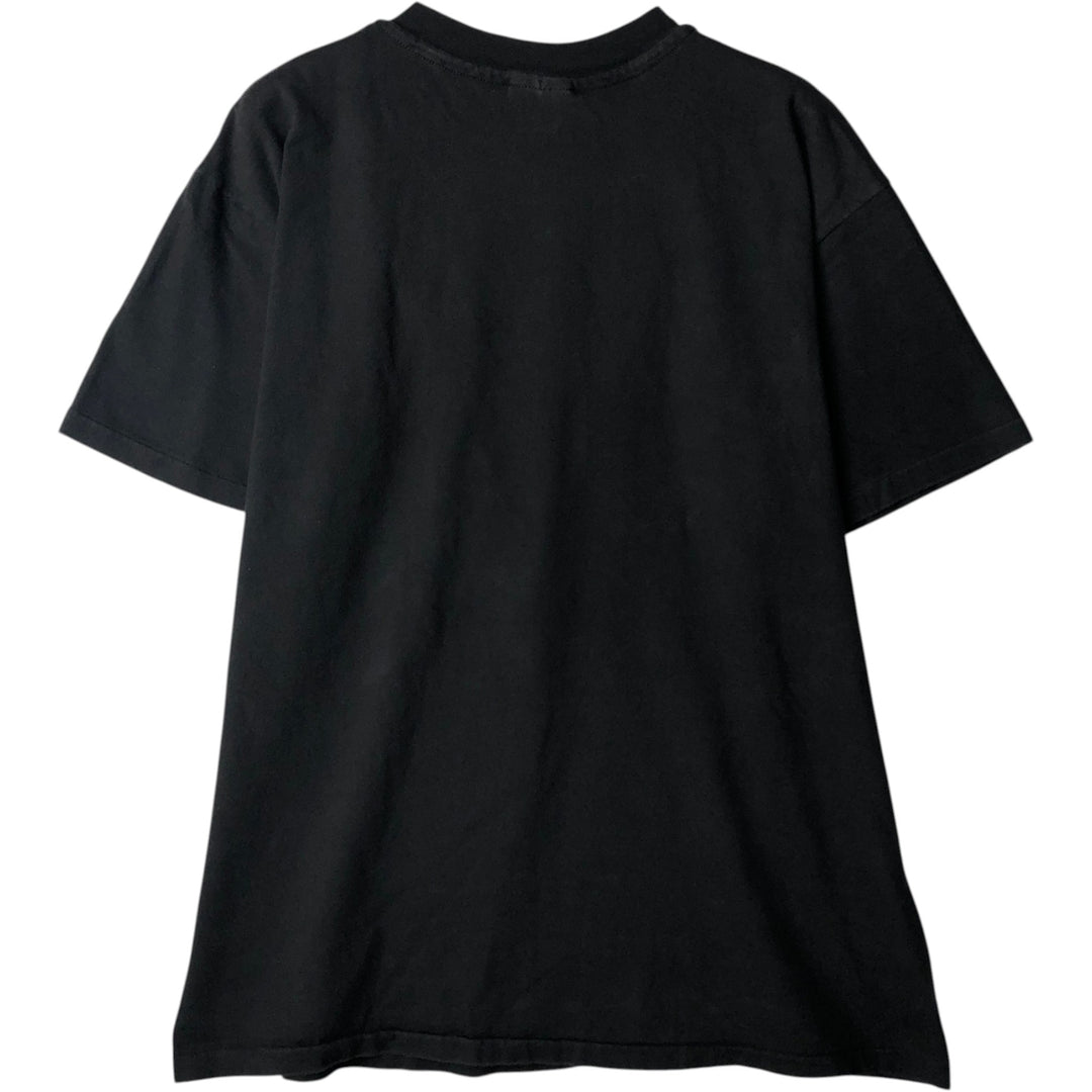 Vintage 1980'S Hanes BEEFY-T T-shirt with blue tag and message print, made in the USA, size L. cotton black type Vintage Second Hand