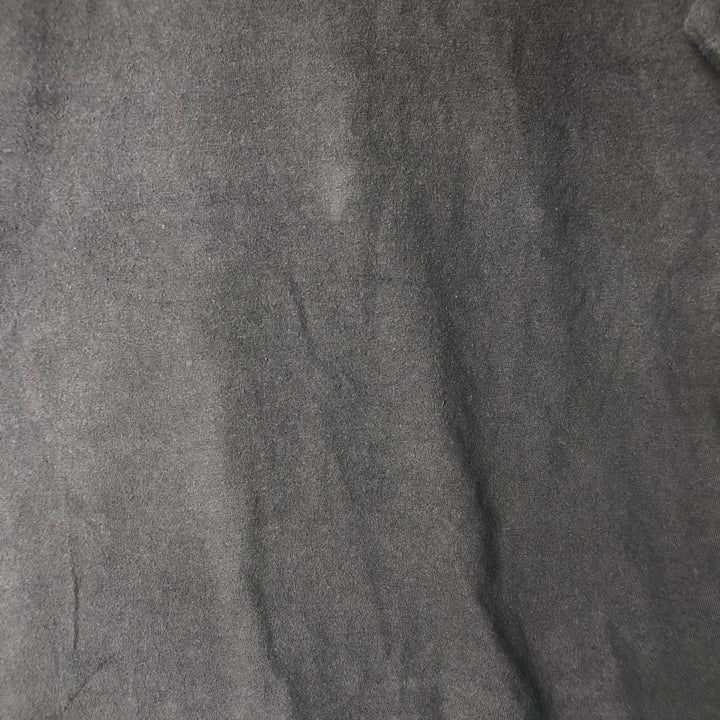 Vintage 1980'S Hanes BEEFY-T T-shirt with blue tag and message print, made in the USA, size L. cotton black type Vintage Second Hand