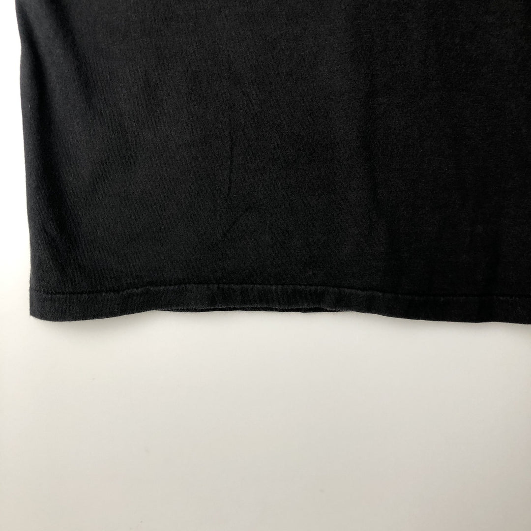 Vintage 1980'S Hanes BEEFY-T T-shirt with blue tag and message print, made in the USA, size L. cotton black type Vintage Second Hand