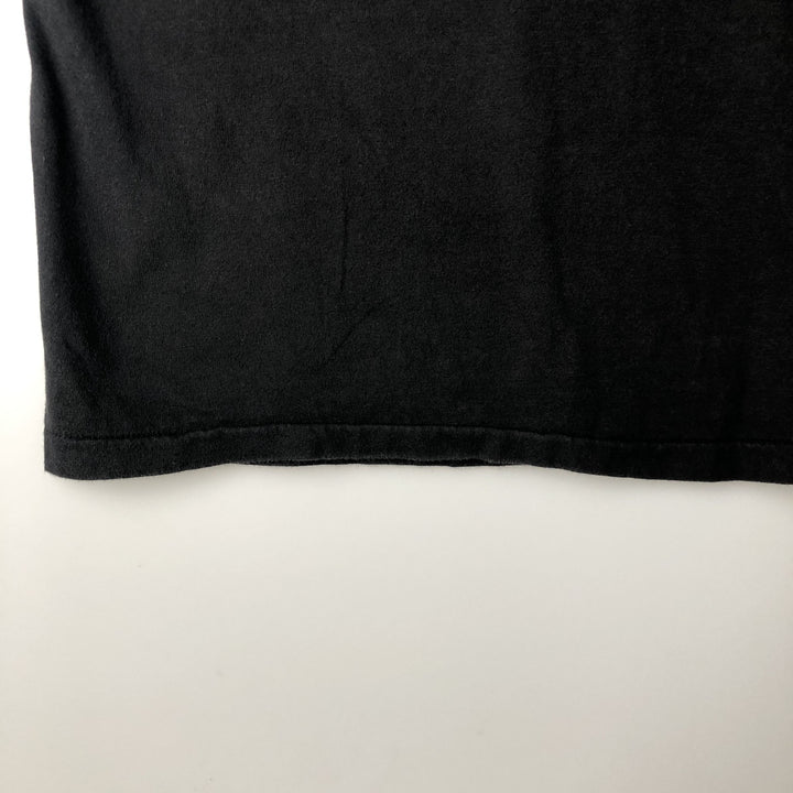Vintage 1980'S Hanes BEEFY-T T-shirt with blue tag and message print, made in the USA, size L. cotton black type Vintage Second Hand