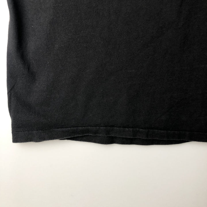 Vintage 1980'S Hanes BEEFY-T T-shirt with blue tag and message print, made in the USA, size L. cotton black type Vintage Second Hand