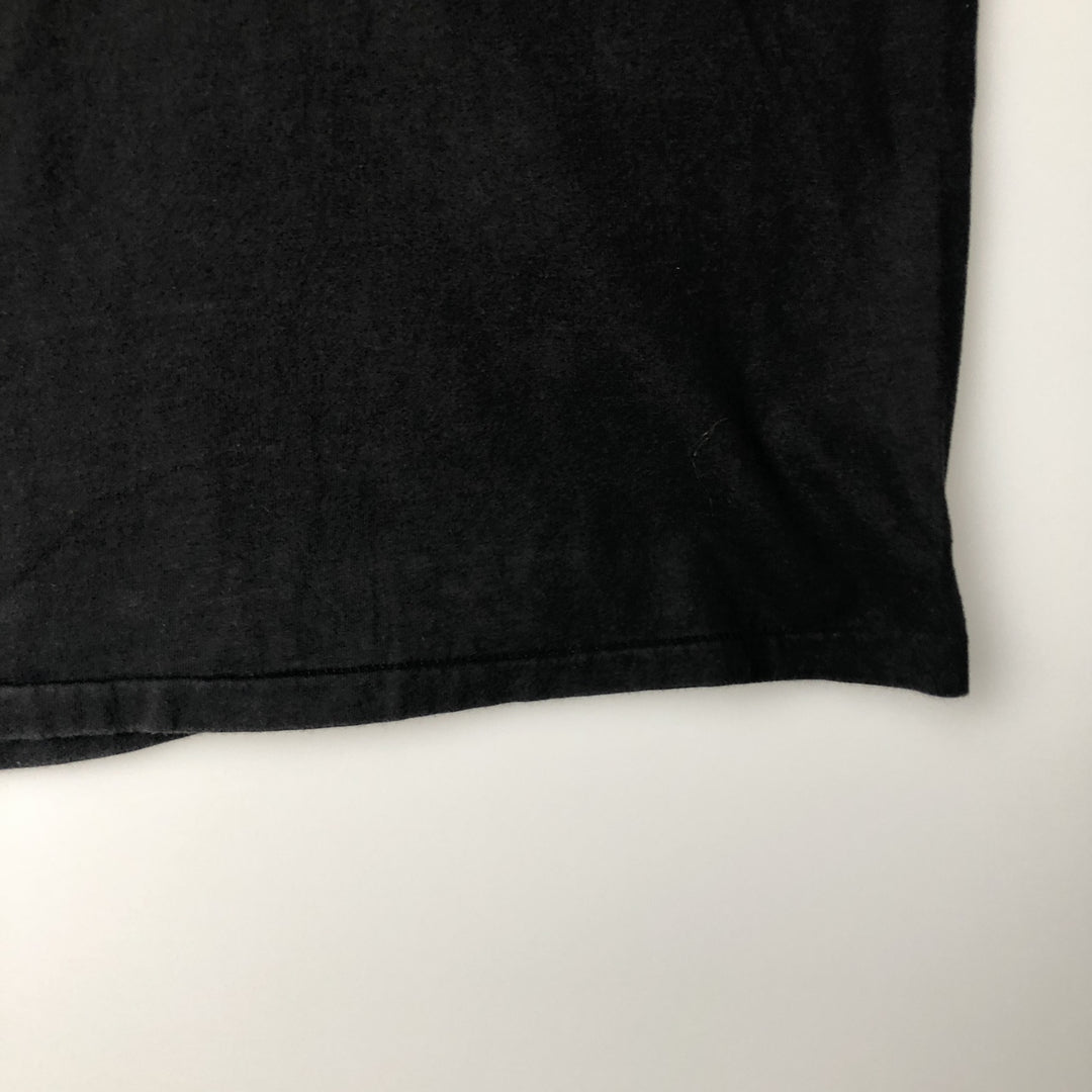 Vintage 1980'S Hanes BEEFY-T T-shirt with blue tag and message print, made in the USA, size L. cotton black type Vintage Second Hand