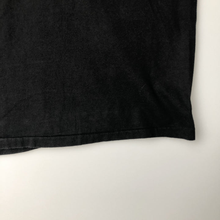 Vintage 1980'S Hanes BEEFY-T T-shirt with blue tag and message print, made in the USA, size L. cotton black type Vintage Second Hand