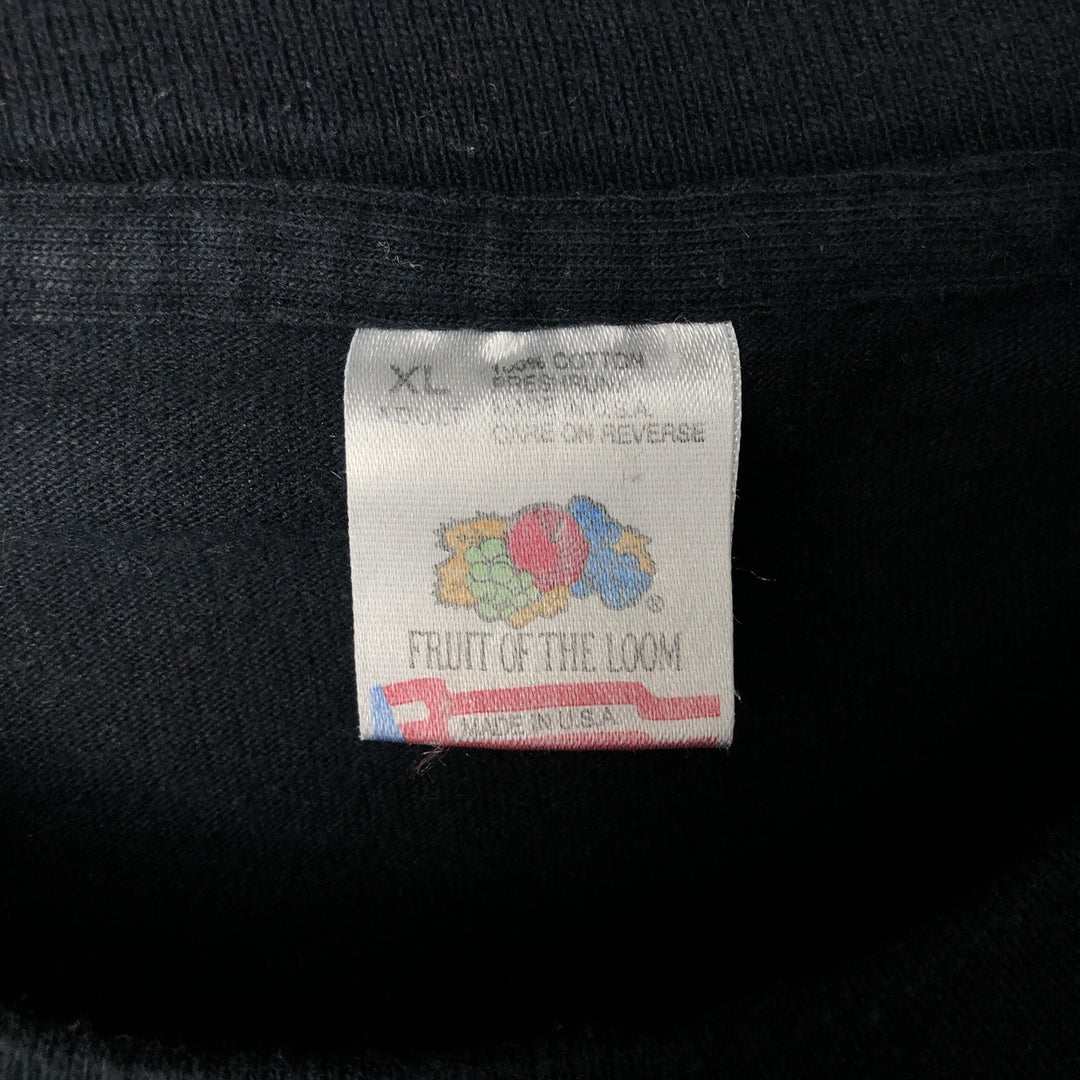 90'S Fruit of the Loom Message Print T-Shirt Made in USA Men's XL Vintage cotton black type Vintage Second Hand