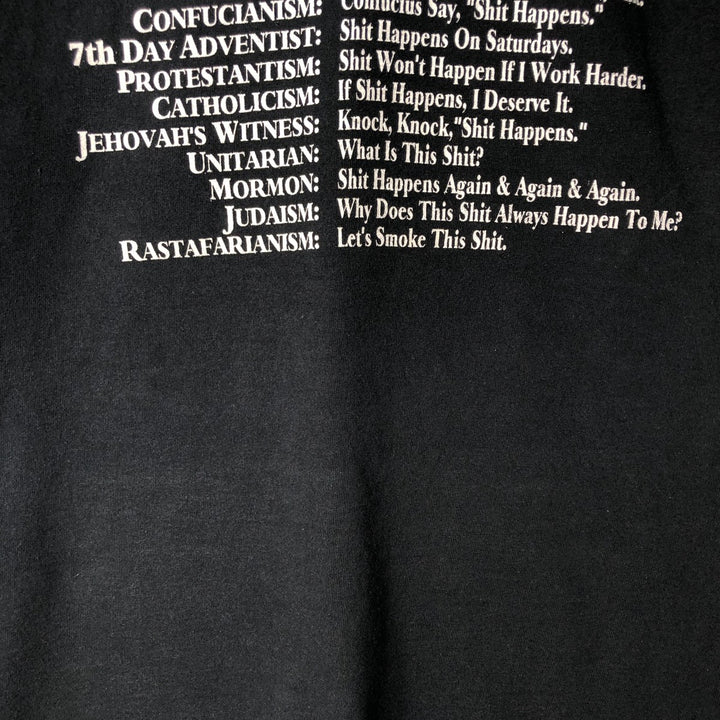 90'S Fruit of the Loom Message Print T-Shirt Made in USA Men's XL Vintage cotton black type Vintage Second Hand