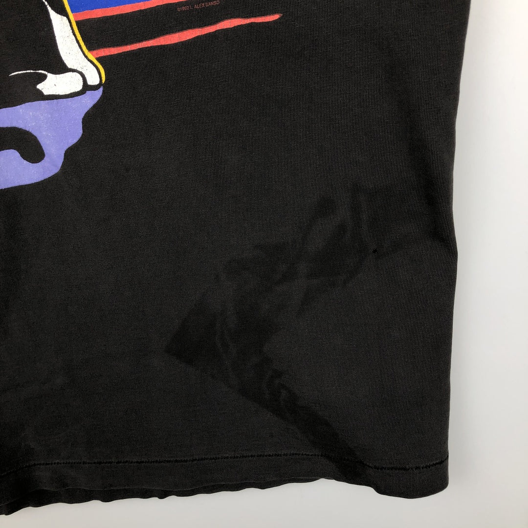 90'S Hanes Seeking Enlightenment Cat Pattern Print T-Shirt, Made in USA, Men's Size L (approx.), Vintage cotton black type Vintage Second Hand
