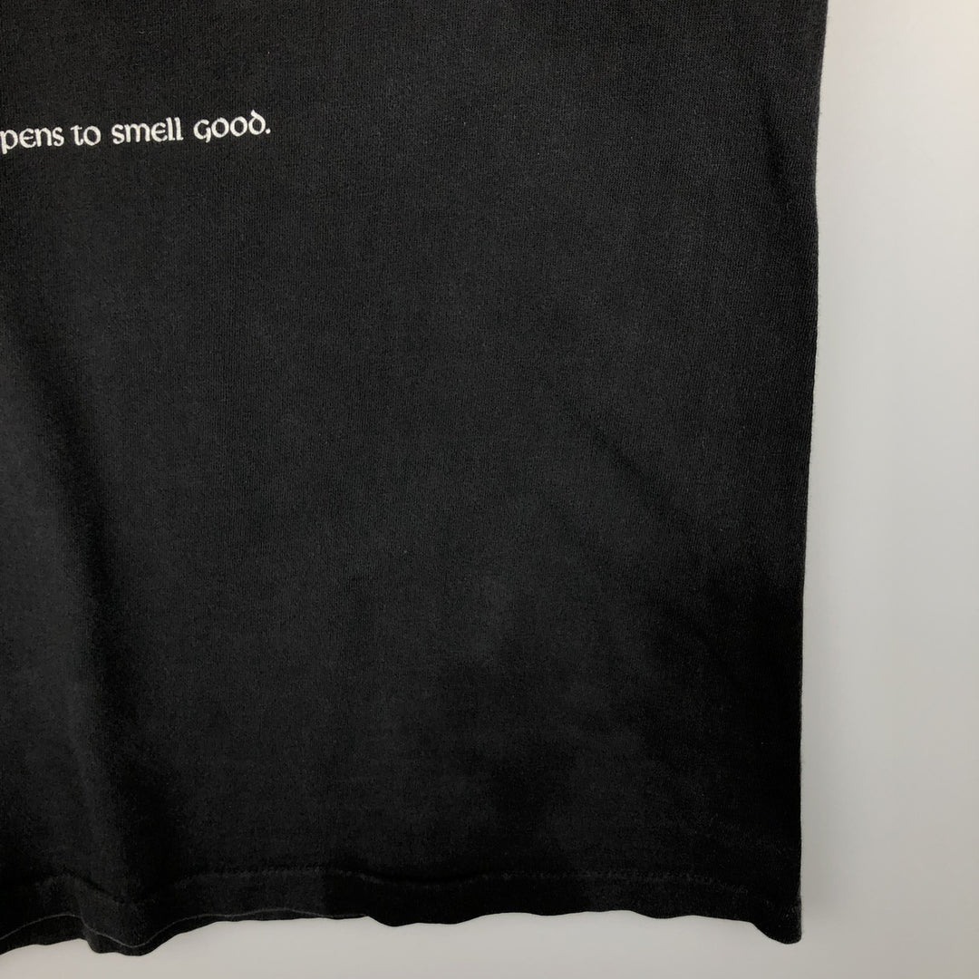 90'S Hanes Message Print T-Shirt, Made in USA, Men's XL (approx.), Vintage cotton black type Vintage Second Hand