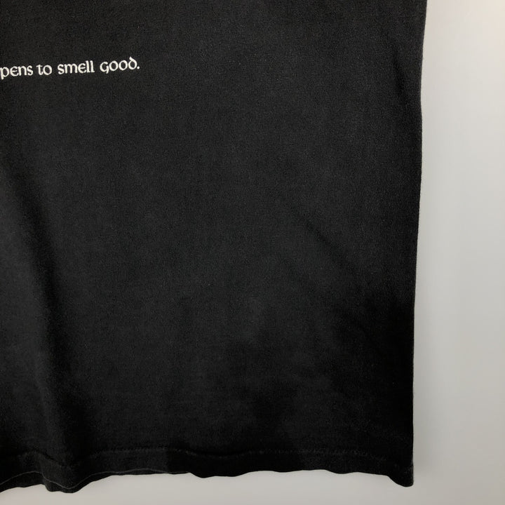 90'S Hanes Message Print T-Shirt, Made in USA, Men's XL (approx.), Vintage cotton black type Vintage Second Hand