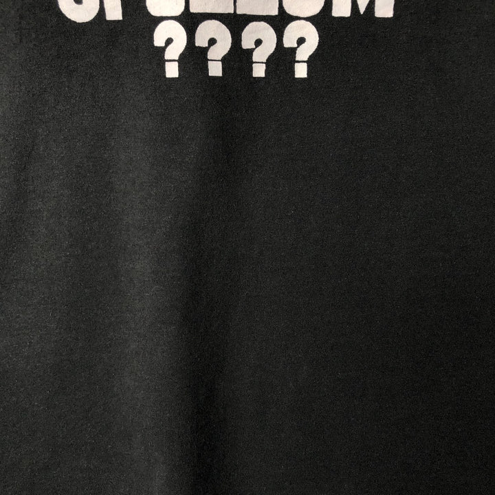 90'S Fruit of the Loom Message Print T-Shirt Made in USA Men's L Size Vintage cotton black type Vintage Second Hand