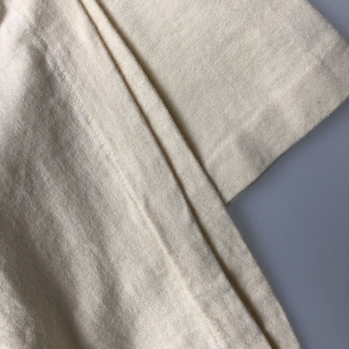 80'S Hanes BEEFY-T Blue Tag Message Print T-Shirt Made in USA Men's XL Vintage cotton Beige type Vintage Second Hand