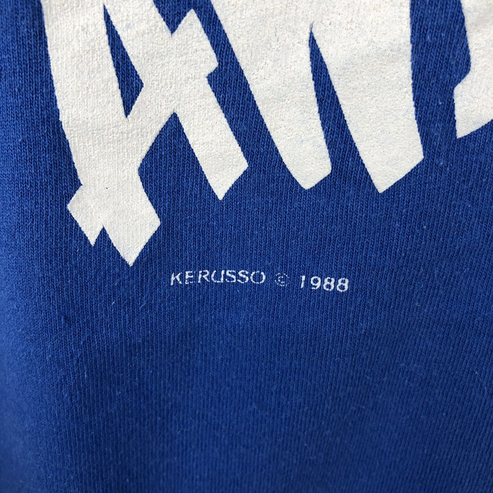 80'S Stedman Message Print T-Shirt, Made in USA, Men's Size L (Equivalent), Vintage cotton blue type Vintage Second Hand